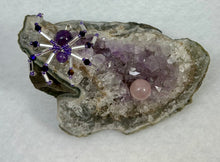 Load image into Gallery viewer, Amethyst Display with Cheveron Amethyst Spiderling
