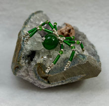 Load image into Gallery viewer, Amethyst Display with Green Jade Spiderling
