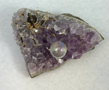 Load image into Gallery viewer, Amethyst Display with Smoky Topaz Spiderling
