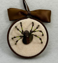 Load image into Gallery viewer, Vintage Cufflink Artists Palette on Cream 3 Inch Hoop Spider
