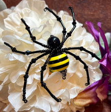Load image into Gallery viewer, Bumble Bee Beaded Spider
