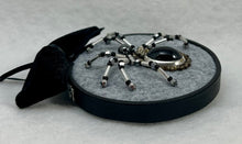 Load image into Gallery viewer, Vintage Cufflink Silver &amp; Black Agate on Grey 3 Inch Hoop Spider
