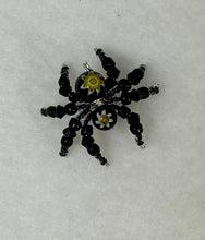 Load image into Gallery viewer, Hand Made Glass Black Floral Jumping Spider

