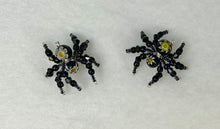 Load image into Gallery viewer, Hand Made Glass Black Floral Jumping Spider
