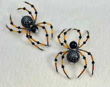 Load image into Gallery viewer, Beaded Black Web Spider
