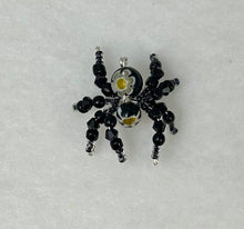Load image into Gallery viewer, Hand Made Glass Black Floral Jumping Spider
