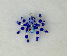 Load image into Gallery viewer, Hand Made Glass Blue Floral Jumping Spider
