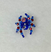 Load image into Gallery viewer, Hand Made Glass Blue Floral Jumping Spider
