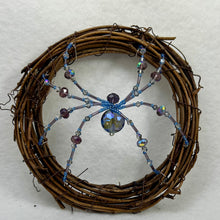 Load image into Gallery viewer, Hand Beaded Blue Aurora Crystal Sun Catcher Spider
