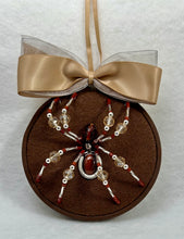 Load image into Gallery viewer, Vintage Silver and Brown on Brown 4 Inch Hoop Spider
