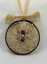 Load image into Gallery viewer, Vintage Silver and Brown on Tan 4 Inch Hoop Spider
