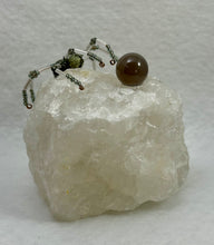 Load image into Gallery viewer, Clear Quartz Display with Green Zebra Jasper Spiderling
