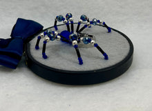 Load image into Gallery viewer, Vintage Cufflink Silver Comedy &amp; Tragedy Masks on Grey 3 Inch Hoop Spider
