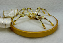 Load image into Gallery viewer, Vintage Gold &amp; Citrine on White 4 Inch Hoop Spider
