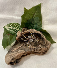 Load image into Gallery viewer, Beaded Faceted Clear Quartz Spider

