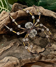 Load image into Gallery viewer, Beaded Faceted Clear Quartz Spider
