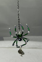 Load image into Gallery viewer, Wood Hand Painted Moon Themed Coffin with Spider Suncatcher
