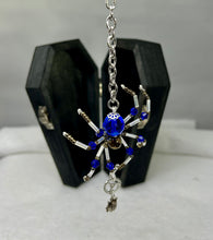 Load image into Gallery viewer, Wood Hand Painted Steam Punk Themed Coffin with Spider Suncatcher

