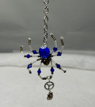 Load image into Gallery viewer, Wood Hand Painted Steam Punk Themed Coffin with Spider Suncatcher
