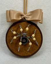 Load image into Gallery viewer, Vintage Cufflink Gold Crown on Coffee 3 Inch Hoop Spider
