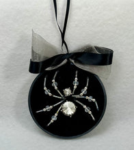Load image into Gallery viewer, Clear Crystal Spider on Black 4 Inch Hoop
