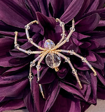 Load image into Gallery viewer, Beaded Faceted Clear Crystal Spider
