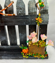 Load image into Gallery viewer, Medium Hand Painted Wooden Fence with Red Crackle Agate Spider
