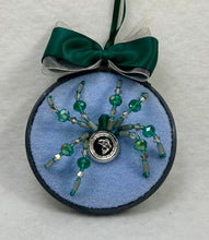 Load image into Gallery viewer, Vintage Cufflink Silver Fish on Blue 3 Inch Hoop Spider
