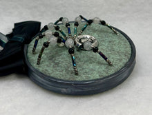 Load image into Gallery viewer, Vintage Cufflink Silver Fish on Green 3 Inch Hoop Spider

