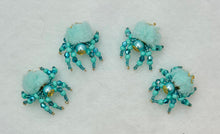 Load image into Gallery viewer, "Caspian" Hand Made Aqua Fuzzy Jumping Spider
