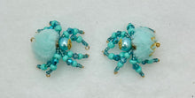 Load image into Gallery viewer, "Caspian" Hand Made Aqua Fuzzy Jumping Spider
