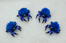 Load image into Gallery viewer, "Victoria" Hand Made Bright Blue Fuzzy Jumping Spider
