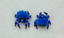 Load image into Gallery viewer, "Victoria" Hand Made Bright Blue Fuzzy Jumping Spider
