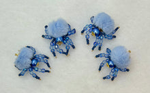 Load image into Gallery viewer, "Marie" Hand Made French Blue Fuzzy Jumping Spider
