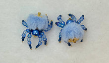 Load image into Gallery viewer, "Marie" Hand Made French Blue Fuzzy Jumping Spider
