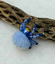 Load image into Gallery viewer, "Marie" Hand Made French Blue Fuzzy Jumping Spider
