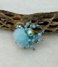 Load image into Gallery viewer, "Aurora" Hand Made Light Blue Fuzzy Jumping Spider
