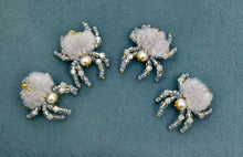 Load image into Gallery viewer, "Greyson" Hand Made Light Grey Fuzzy Jumping Spider
