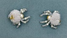 Load image into Gallery viewer, "Greyson" Hand Made Light Grey Fuzzy Jumping Spider
