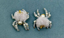 Load image into Gallery viewer, "Greyson" Hand Made Light Grey Fuzzy Jumping Spider
