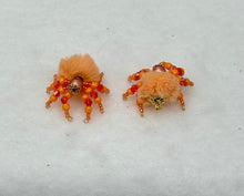 Load image into Gallery viewer, "Amira" Hand Made Orange Fuzzy Jumping Spider
