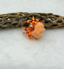 Load image into Gallery viewer, "Amira" Hand Made Orange Fuzzy Jumping Spider

