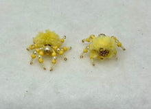 Load image into Gallery viewer, "Belle" Hand Made Pale Yellow Fuzzy Jumping Spider
