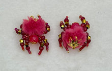 Load image into Gallery viewer, "Juliette" Hand Made Raspbery Fuzzy Jumping Spider
