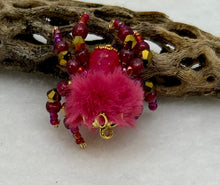 Load image into Gallery viewer, "Juliette" Hand Made Raspbery Fuzzy Jumping Spider
