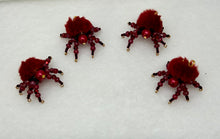 Load image into Gallery viewer, "Ruby" Hand Made Dark Red Fuzzy Jumping Spider
