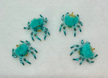 Load image into Gallery viewer, "Gwendolyn" Hand Made Turquoise Fuzzy Jumping Spider
