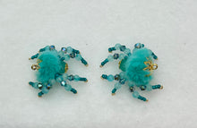 Load image into Gallery viewer, "Gwendolyn" Hand Made Turquoise Fuzzy Jumping Spider
