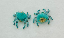 Load image into Gallery viewer, "Gwendolyn" Hand Made Turquoise Fuzzy Jumping Spider
