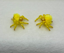 Load image into Gallery viewer, "Alex" Hand Made Yellow Fuzzy Jumping Spider
